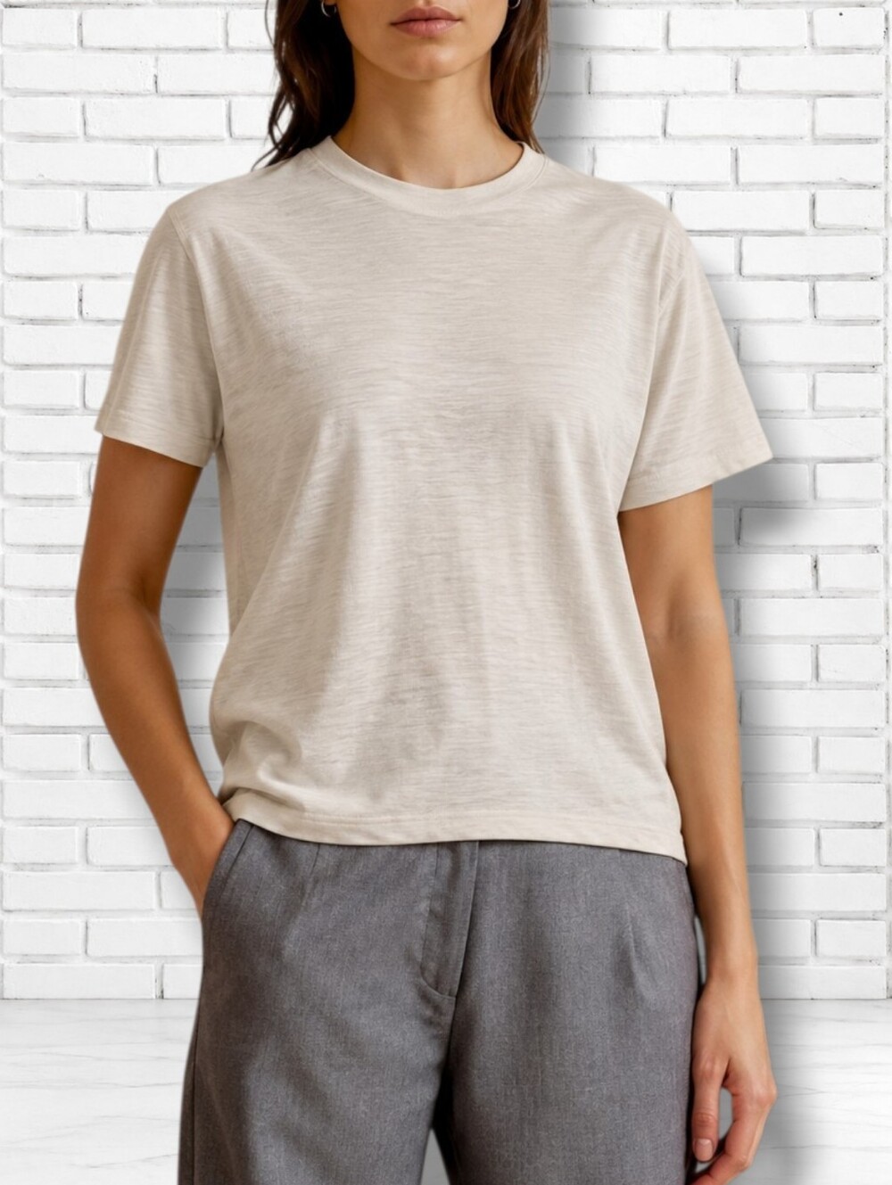 Ecologyst Size L The 195 Merino Relaxed Short Sleeve Tee Off-White
